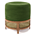 Elegant Velvet Pouf - Wood Tailors Club 3D model small image 3