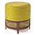 Elegant Velvet Pouf - Wood Tailors Club 3D model small image 4