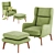 Adjustable Color Velvet Armchair 3D model small image 5