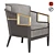 Luxury Asymmetric Armchair 3D model small image 1