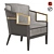 Luxury Asymmetric Armchair 3D model small image 4