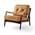 Mid-century Inspired Leather Chair 3D model small image 1