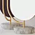 Glamorous Giove: Full-Length Mirror with Brass Base 3D model small image 2
