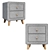 Modern Gray Bedside Sideboard 3D model small image 1