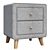 Modern Gray Bedside Sideboard 3D model small image 2