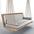 Hanging Swing Sofa: Wooden Frame, Removable Cushions 3D model small image 1