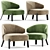 Sleek Comfort Embrace armchair 3D model small image 3