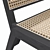 Modern Low Chair: FSC-Certified Meranti Wood with Rattan Seat 3D model small image 3