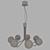 7-Light Chrome and Milk Glass Chandelier 3D model small image 3