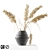 Sleek Black Vase with Pampas 3D model small image 1