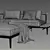 Grid Modular Sofa by Gloster 3D model small image 3