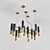 Modern Metal Pendant Chandelier, Black Gold  3D model small image 1