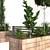 Sustainable Tree Bench Set 3D model small image 3