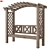 Wooden Pergola Bench: Garden Oasis 3D model small image 1