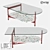 Modern Loft Coffee Table with Glass, Metal, and Marble 3D model small image 1