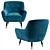 Elegant Set of Modern Armchairs 3D model small image 4