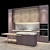 Sleek 46-Piece Modern Kitchen Set 3D model small image 2