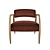 Vintage Velvet Lounge Chair 3D model small image 9