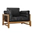 Japanese Inspired Leather Armchair 3D model small image 1