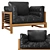 Japanese Inspired Leather Armchair 3D model small image 11