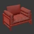 Japanese Inspired Leather Armchair 3D model small image 15