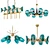 Turquoise Glass Chandeliers Set 3D model small image 1