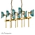 Turquoise Glass Chandeliers Set 3D model small image 2