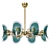 Turquoise Glass Chandeliers Set 3D model small image 5