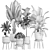 Exotic Plant Collection in Black Pots 3D model small image 5