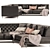 Title: Savile Saddle Sofa: Modern Leather Elegance 3D model small image 1