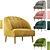 Elegant Margot Accent Armchair 3D model small image 1