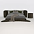 Sleek Contemporary Bed 3D model small image 2