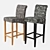 Unique Duo: Dual Material Bar Stools 3D model small image 3