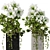 Cube Tall Pot Flowers Indoors 3D model small image 2