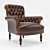 Luxury Tufted Leather Chair 3D model small image 1