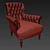 Luxury Tufted Leather Chair 3D model small image 4
