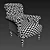 Luxury Tufted Leather Chair 3D model small image 5