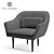 Sleek Lunar Lounge Armchair 3D model small image 1