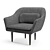 Sleek Lunar Lounge Armchair 3D model small image 5