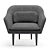 Sleek Lunar Lounge Armchair 3D model small image 6