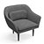 Sleek Lunar Lounge Armchair 3D model small image 8