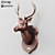 Rustic Wooden Deer Sculpture 3D model small image 1