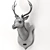 Rustic Wooden Deer Sculpture 3D model small image 5