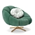 Sleek Swivel Armchair: Scott 3D model small image 1