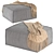 Modern Gray Pouf: Stylish Home Decor 3D model small image 2