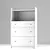 Hauga Ikea - Stylish Gray 3-Drawer Dresser 3D model small image 2