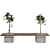 14-Piece Plant Tree Set with Bench 3D model small image 2