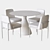 Modern Jack Dining Set: Silhouette Table & Chairs 3D model small image 2