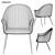 Silver Orchid Velvet Accent Chair - Elegant and Luxurious 3D model small image 3