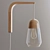 Nasoa Wall Sconce: Glass & Wood Elegance 3D model small image 3